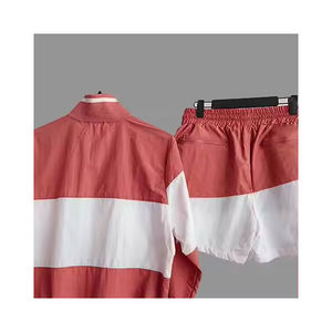 Ensemble de survêtement coupe-vent en nylon pour homme avec design et logo, veste zippée et short, coupe-vent uni d'été en Pakistan - Product Image 6