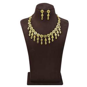 สร้อยคอทองชุบไมครอน 14K 18K 24K ขายส่ง พร้อมต่างหูแบบห้อยเข้าชุด ดีไซน์แบบดั้งเดิมของตุรกี สำหรับเครื่องประดับแฟชั่น - Product Image 1