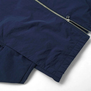 Men's Navy Blue Zipper Workwear Shirt Jacket With Pockets Turn-down Collar Regular Fit Autumn Wear - Product Image 5