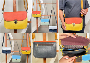 2025, superventas, diseñador de moda, bolsos de cuero reciclados para mujer, bolsos de hombro de diseñador de lujo de cuero multicolor, Bolsos De Mujer - Product Image 3