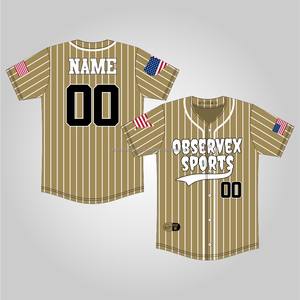 Maillot de baseball et softball respirant à manches courtes, domicile et extérieur, personnalisé par sublimation avec nom d'équipe - Product Image 1