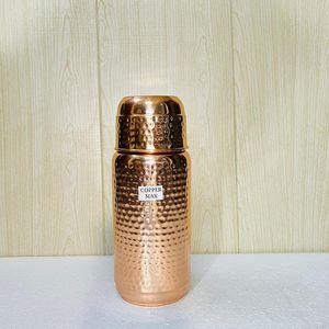 Botella de Agua de Cobre Martillado 100% Puro, Diseño Clásico, 1 Litro, Revestimiento Anticorrosión, Tapa de Rosca, Embalaje en Caja de Regalo Portátil - Product Image 3