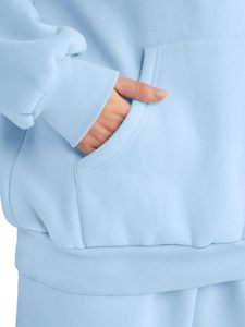 Female Casual Tracksuit Hoodie and Trouser <b>Set</b> Comfortable Relaxed Fit Athleisure Wear Soft Fabric Daily Outfit For Daily Wear - Product Image 6