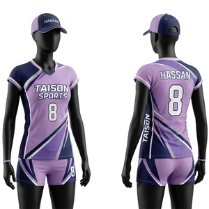 เสื้อวอลเลย์บอลหญิง พรีเมียม ผ้าโพลีเอสเตอร์ 160 GSM ระบายอากาศได้ดี ดีไซน์สีแดงดำ แบบสับลิเมชั่น สกรีนโลโก้ตามสั่ง สำหรับทีม - Product Image 3