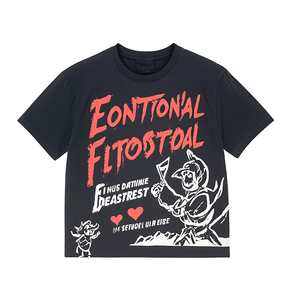 เสื้อยืดคอกลมแขนสั้นทรงโอเวอร์ไซส์ผ้าเจอร์ซีย์เนื้อนุ่มใส่สบายสไตล์สตรีทแวร์สำหรับผู้ชาย น้ำหนัก 300 กรัม - Product Image 5