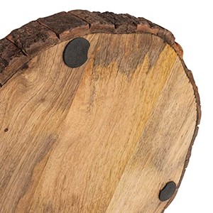 Tabla de cortar redonda de madera de mango al por mayor con incrustaciones decorativas de latón - Product Image 5