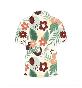 เสื้อโปโลผู้ชายพิมพ์ลายใบไม้สีครีมแขนสั้นลำลองแฟชั่นฤดูร้อนเสื้อโปโลกอล์ฟ - Product Image 5
