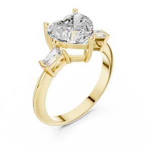 Aries Jewel Luxury 3 CT Heart Cut E VS1 Lab Diamond Ring 14K Yellow Gold IGI Certified Engagement Wedding Gift Direct Factory - Product Image 2