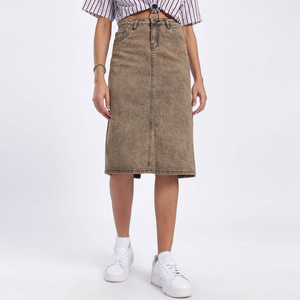 Women Midi Denim Skirts Available In All Sizes At Wholesale Price Best Quality Women Midi Denim Skirts - Product Image 1