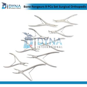 Kit de Rongeurs Manuales de Alta Calidad de 9 Piezas, Instrumentos Quirúrgicos Ortopédicos de Acero Inoxidable Clase I con Certificación CE - Product Image 3