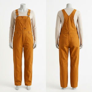 Women <b>Work</b> Bib <b>Pant</b> 280 GSM Premium Cotton Polyester Twill Purple Durable Utility Overall Custom Embroidery Logo - Product Image 2