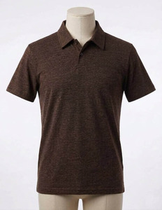 Polo en tricot à manches courtes pour homme, couleur unie, respirant, coupe décontractée, longueur normale - Product Image 1