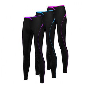 Ladies XL High Waist Yoga <b>Leggings</b> 100% Polyester 220g Seamless Compression Workout Pants <b>with</b> Elastic Closure and <b>Pockets</b> - Product Image 2