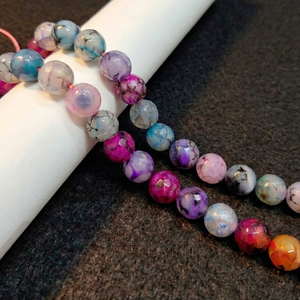 Jaunty 8-10mm Natural Onyx Round Faceted <b>Beads</b> Multi <b>Color</b> for Bracelet Making DIY - Product Image 1