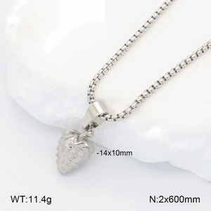 Pendentif animal classique pour Noël en acier inoxydable 304 avec finition plaquée or 18 carats et chaîne à maillons - Product Image 1