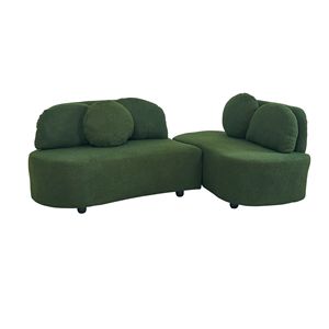 Divano in Velluto Verde Teddy 2021 con Seduta Sinistra per il Tuo Soggiorno - Product Image 4