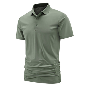 Polo de Manga Corta para Hombre, Color Sólido, Secado Rápido, Tejido de Punto, Corte Regular, Estilo Casual, Gris 2026, Fabricación ODM OEM - Product Image 5