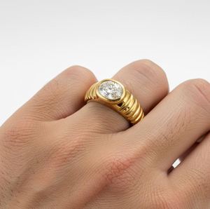 Oval Cut Moissanite Mens <b>Ring</b> 925 Sterling Silver Yellow Gold Plated Modern Engagement Band Minimalist <b>Statement</b> <b>Ring</b> - Product Image 2