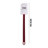 Spatule en silicone 40,5 cm de long, manche en plastique marron, résistante à la chaleur, durable, réutilisable, SURTECHS INTERNATIONAL, compatible lave-vaisselle et four.