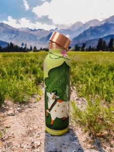 Printed Copper Handmade Pure Copper Drinking Flask Water Bottle <b>Large</b> Capacity Push-Pull Lid Tea Infuser <b>Gift</b> <b>Box</b> Unisex Classic - Product Image 2