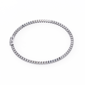 Brazalete de Eternidad con Diamantes Redondos – Brazalete Rígido Articulado con Diamantes de Laboratorio VVS DEF CVD en Oro Rosa Sólido de 10K, 14K, 18K, Joyería Fina - Product Image 5
