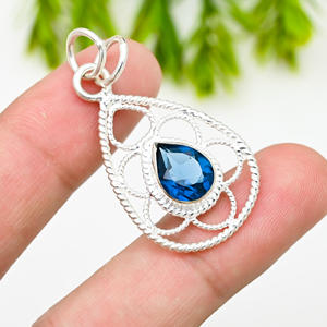 Collier de luxe en argent 925 avec topaze bleue de Londres - Product Image 2