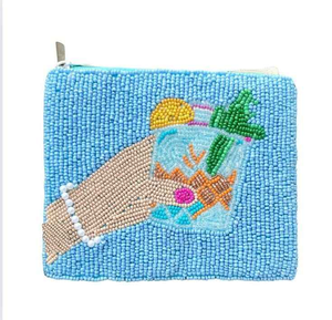 Nouvelle conception Mini porte-monnaie à fermeture éclair avec perles, motif de dessin animé imprimé en typographie, porte-cartes fait main, sacs fourre-tout très promotionnels - Product Image 5