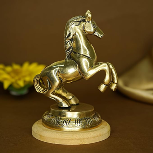 Estatua Decorativa de Caballo Dorado Master Flame, Figura de Latón de Lujo, Escultura de Mesa para Hogar, Oficina, Sala de Estar e Interiores - Product Image 1