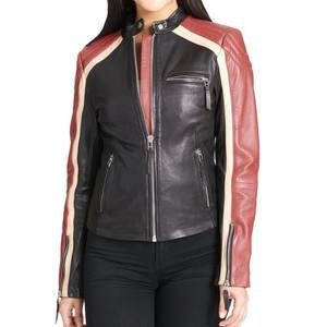 Chaquetas de mujer RTS con logo personalizado en negro, rojo y blanco, chaqueta clásica de invierno, abrigos de cuero genuino, chaqueta bomber Highstreet - Product Image 4