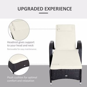 Rattan Chaise Lounge Chair Elegant Outdoor Sun Lounger for Comfort and Style - Product Image 2