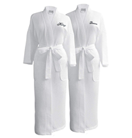Pyjamas de couple de luxe de haute qualité, peignoir en polycoton, pyjama long, robe de nuit en tissu gaufré