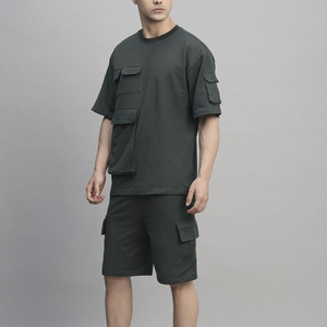 Conjunto de Camiseta y Pantalones Cortos Transpirables para Hombre, 100% Algodón Orgánico de Alta Calidad, Conjunto Deportivo de Verano para Hombre - Product Image 6