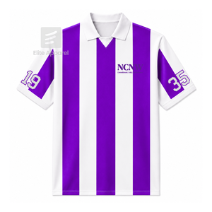 Camiseta de fútbol personalizada del Consejo NCNW, manga corta, con logo, rayas moradas y blancas, de poliéster, para mujer - Product Image 1