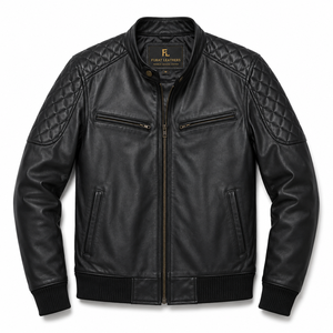 Chaqueta Bomber de Cuero Marrón Columbus para Hombre, Informal, de Invierno, Resistente al Viento, Transpirable, de Secado Rápido, Ecológica, Antibacteriana, con Bordado - Product Image 4