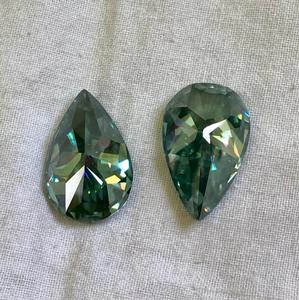 Moissanita suelta de 27 quilates (1 pieza) en forma de pera, diamante de moissanita verde, anillo de compromiso hecho a mano, colgante - Product Image 3