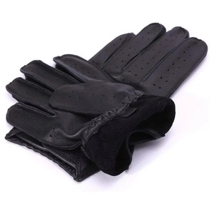 Gants d'extérieur de luxe faits main en cuir respirant et écologique, compatibles écran tactile, avec détection par aiguille, longueur poignet, pour garder les mains au chaud - Product Image 1