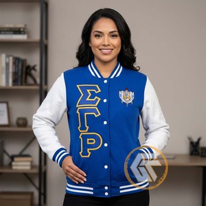 Veste universitaire personnalisée en laine brodée Sigma Gamma Rho, respirante, 100 % imperméable pour l'hiver - Product Image 3