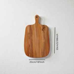 Planche à découper en bois massif, prix d'usine, faite à la main, en bois dur, pour la préparation et le service en cuisine, avec poignée, pour le pain, les fruits et les légumes - Product Image 2