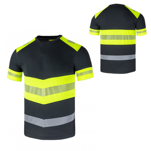 Camisetas de Trabajo de Seguridad Reflectantes de Alta Visibilidad, Unisex, Transpirables, Resistentes al Agua, de Poliéster, con Cinta Reflectante Fluorescente, para Ciclismo y Tráfico - Product Image 3