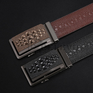 Ceintures en cuir véritable gaufré au design personnalisé, avec boucle en alliage, plusieurs couleurs disponibles - Product Image 5