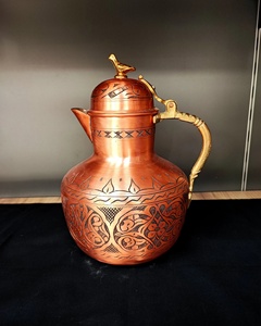 Carafe à eau en cuivre avec couvercle, motif oriental, grande capacité, usage domestique - Product Image 6