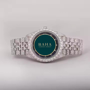 Montre mécanique unisexe de luxe en acier inoxydable avec bracelet serti de diamants, cadran analogique, boîtier de 41 mm, fermoir papillon, résistante à l'eau - Product Image 2