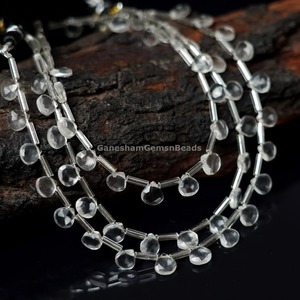 Perles de cristal facettées en forme de cœur, 7-8 mm, pierres en vrac pour la création de bijoux - Product Image 4