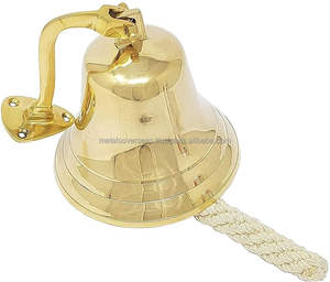 กระดิ่งตกแต่งเรือทองเหลืองขนาด4นิ้วสั่งทำโลโก้ได้ตามต้องการสไตล์ยุคกลางในร่ม/กลางแจ้งสไตล์ย้อนยุค - Product Image 5