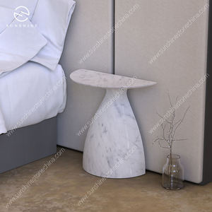Premium Black White Marble Tall Accent <b>Table</b> for Modern Living Room and <b>Office</b> Furniture Malaysia Made - Product Image 3