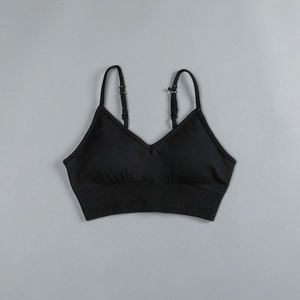 Custom Logo Women’s Racerback Ribbed Knit Seamless Push-Up Sports Bra Backless Fitness Yoga Bra - Product Image 1