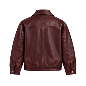 Wholesale <b>Top</b> Winter Collection Men Genuine <b>Leather</b> Jacket Turn-down Collar Zipper Closure Solid Color Casual Autumn Wear - Product Image 6
