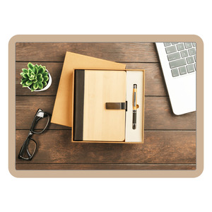 Set de Regalo Personalizado con Logotipo Empresarial: Agenda de Madera, Bolígrafo, Botella de Agua, Taza, Llavero y Tarjetero para el Día del Padre - Product Image 2