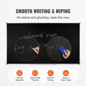 Pizarra Negra Grande de 70 x 40 Pulgadas con Marco de Aluminio, Incluye 1 Borrador Magnético y 3 Borradores de Pizarra - Product Image 3