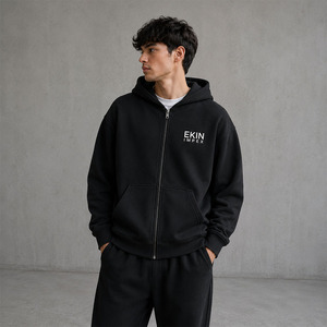 เสื้อฮู้ดดี้ผู้ชายไซส์ใหญ่ ผ้าฟลีซหนานุ่ม คุณภาพสูง 400 กรัม ผ้าฝ้าย 100%  พร้อมซิป  รับสกรีนโลโก้ตามสั่ง - Product Image 3